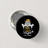 Lustiger Boo Ich bin ein süßer Halloween-Geist Button (Vorne & Hinten)