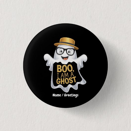 Lustiger Boo Ich bin ein süßer Halloween-Geist Button (Vorderseite)