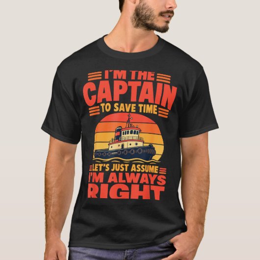 Lustiger Bootskapitän T-Shirt (Vorderseite)