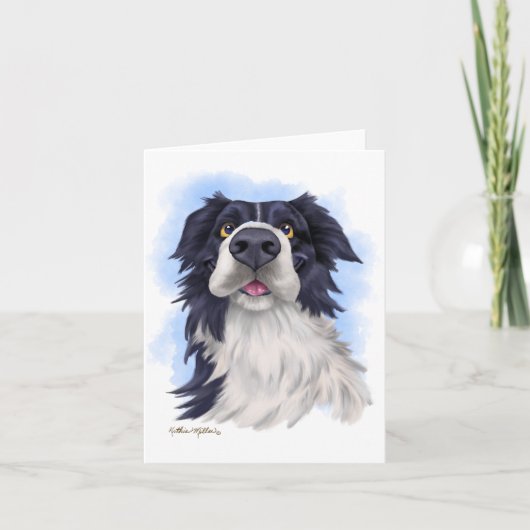 Lustiger Border Collie Cartoon Karte (Vorderseite)