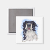 Lustiger Border Collie Cartoon Magnet (Vorderseite/Rückseite)