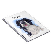 Lustiger Border Collie Cartoon Notizblock (Rechte Seite)