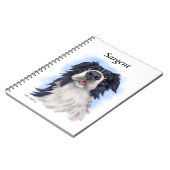 Lustiger Border Collie Cartoon Notizblock (Linke Seite)