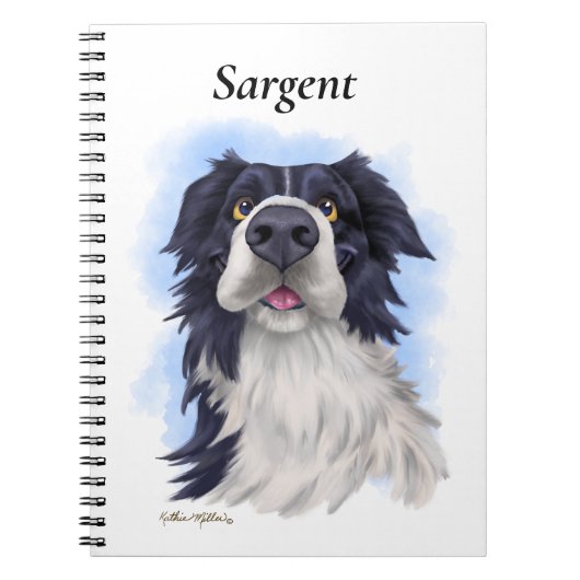 Lustiger Border Collie Cartoon Notizblock (Vorderseite)