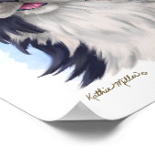 Lustiger Border Collie Cartoon Poster (Ecke)