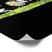 Lustiger Border Collie Hund Bunny Ostern Ei Kinder Poster (Ecke)