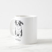 Lustiger Border Collie Kaffeetasse (Vorderseite Links)
