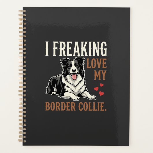 Lustiger Border Collie Liebes Hund Planer (Vorderseite)