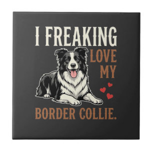 Lustiger Border Collie Liebt Hund Fliese