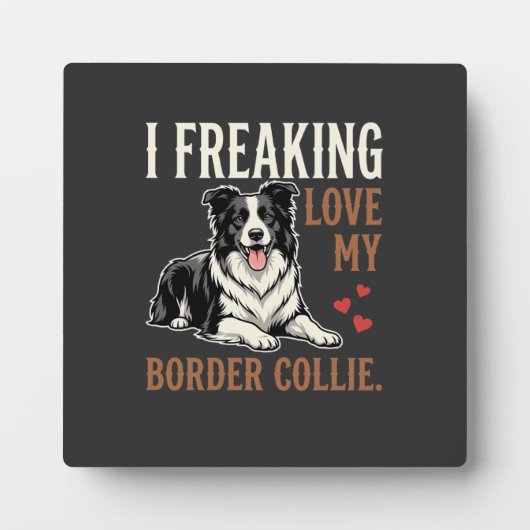 Lustiger Border Collie Liebt Hund Fotoplatte (Vorderseite)