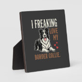 Lustiger Border Collie Liebt Hund Fotoplatte (Vorderseite)