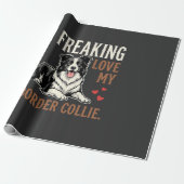 Lustiger Border Collie Liebt Hund Geschenkpapier (Ungerollt)