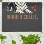 Lustiger Border Collie Liebt Hund Geschirrtuch (Gefaltet)