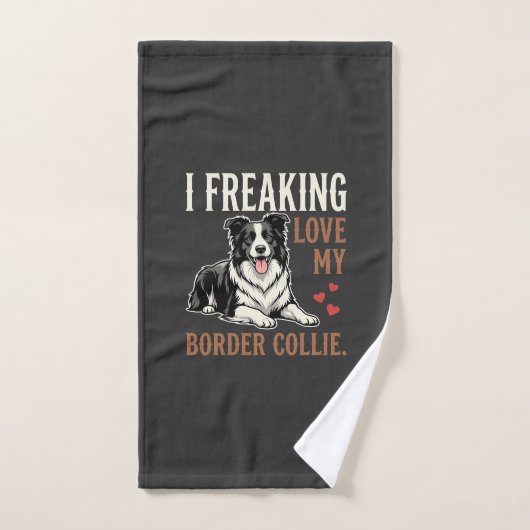 Lustiger Border Collie Liebt Hund Handtuch (Handtuch)