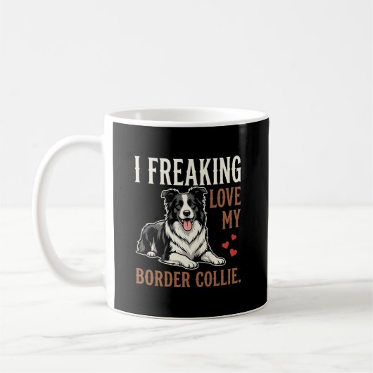 Lustiger Border Collie Liebt Hund Kaffeetasse (Links)