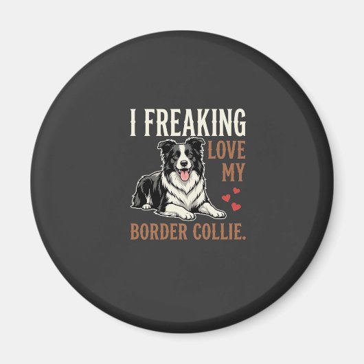 Lustiger Border Collie Liebt Hund Magnet (Vorne)