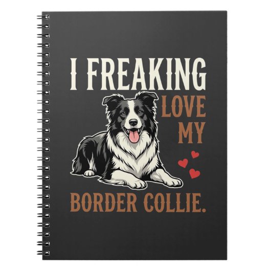 Lustiger Border Collie Liebt Hund Notizblock (Vorderseite)