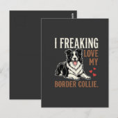 Lustiger Border Collie Liebt Hund Postkarte (Vorne/Hinten)