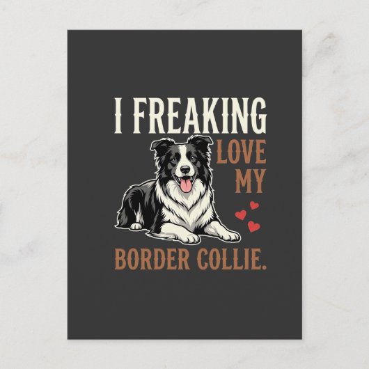 Lustiger Border Collie Liebt Hund Postkarte (Vorderseite)