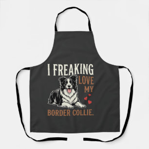 Lustiger Border Collie Liebt Hund Schürze