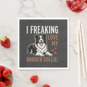 Lustiger Border Collie Liebt Hund Serviette (Beispiel)