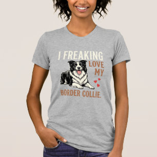 Lustiger Border Collie Liebt Hund T-Shirt