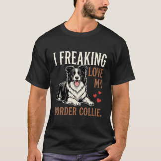 Lustiger Border Collie Liebt Hund T-Shirt