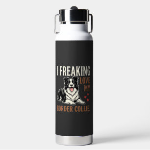 Lustiger Border Collie Liebt Hund Trinkflasche