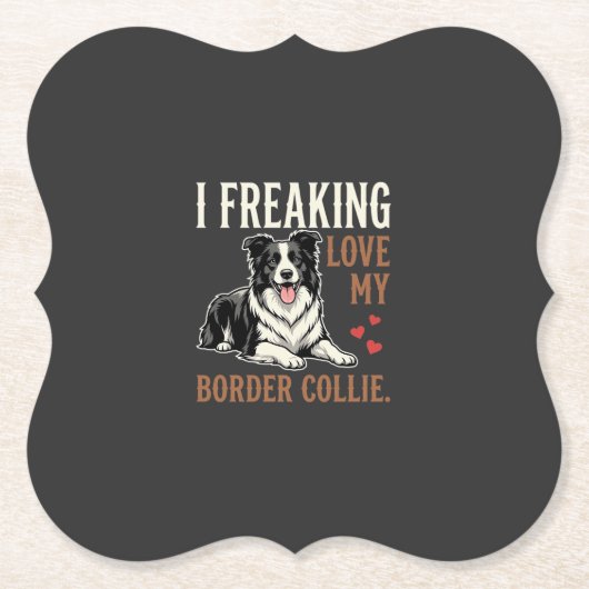 Lustiger Border Collie Liebt Hund Untersetzer (Vorderseite)