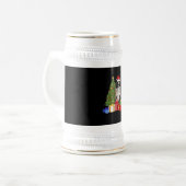Lustiger Border Collie Weihnachtsbaum Frohe Weihna Bierglas (Vorderseite Links)