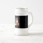 Lustiger Border Collie Weihnachtsbaum Frohe Weihna Bierglas (VorderseiteRechts)