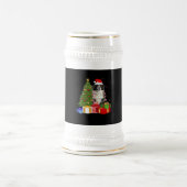 Lustiger Border Collie Weihnachtsbaum Frohe Weihna Bierglas (Mittel)