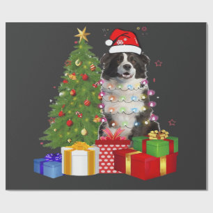 Lustiger Border Collie Weihnachtsbaum Frohe Weihna Geschenkpapier