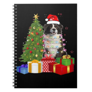 Lustiger Border Collie Weihnachtsbaum Frohe Weihna Notizblock