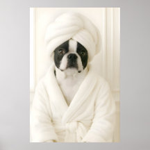 Lustiger Boston-Terrier-Badezimmerdruck, Terrier I