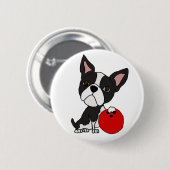 Lustiger Boston-Terrier-HundeBowling Button (Vorne & Hinten)