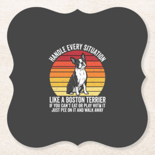 Lustiger Boston-Terrier Retro-Hund Haltung Untersetzer