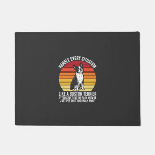 Lustiger Boston Terrier Retro-Hundeattitüde Fußmatte
