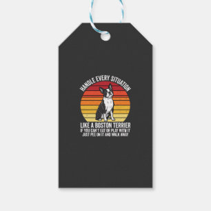 Lustiger Boston Terrier Retro-Hundeattitüde Geschenkanhänger