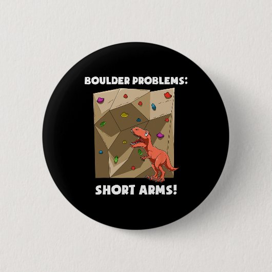 Lustiger Boulder- und Kletter-T-Rex Button (Vorderseite)