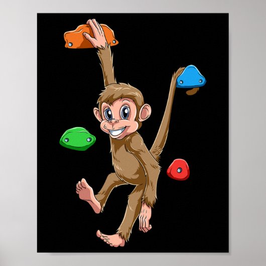 Lustiger Boulder- und Kletteraffe Poster (Vorne)