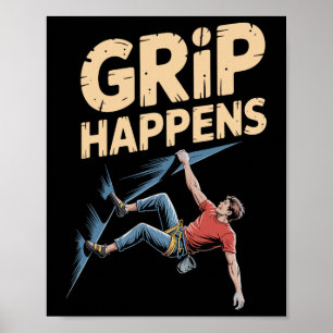 Lustiger Bouldering-Humor Griff passiert Kletterst Poster