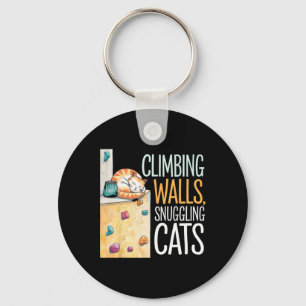 Lustiger Bouldering-Katze – Kletterer und Katzenli Schlüsselanhänger
