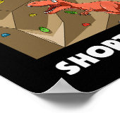 Lustiger Bouldering- und Felskletter-T-Rex Poster (Ecke)