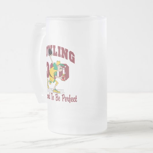 Lustiger Bowling 300 Mattglas Bierglas (Vorderseite Links)
