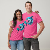 Lustiger Bowling Bowling-Hai spielt Bowling T-Shirt (Unisex)