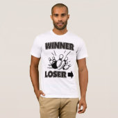 Lustiger Bowling Gewinner Verlierer T-Shirt (Vorne ganz)