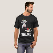 Lustiger Bowling Strike Bowling Pin Kuh Bowler Bow T-Shirt (Vorne ganz)