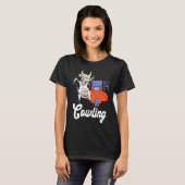 Lustiger Bowling Strike Kuh Bowling Pin Bowlingkug T-Shirt (Vorne ganz)