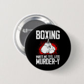 Lustiger Box-Kickboxer Savate Mma Martial Arts Kic Button (Vorne & Hinten)